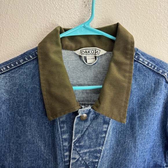 Dakota Vintage Denim Jacket Zip Off Sleeves Size XL - Picture 7 of 12